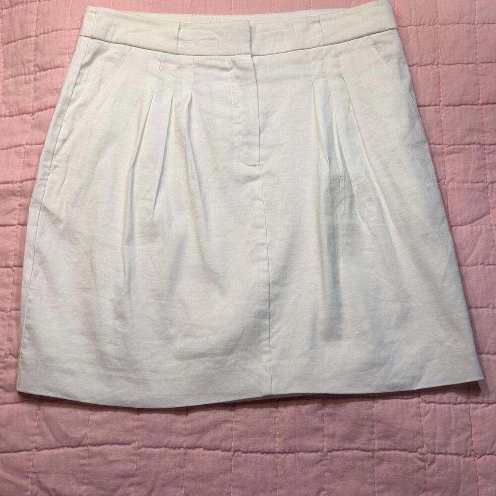 OldMoney QuietLuxury Preppy Coastal EuropeanSummer Witchery Linen Blend Skirt 8
